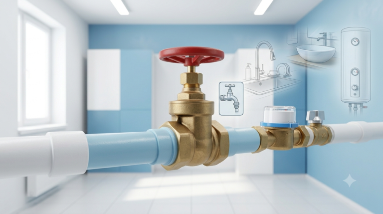 Brass gate valve for residential plumbing system