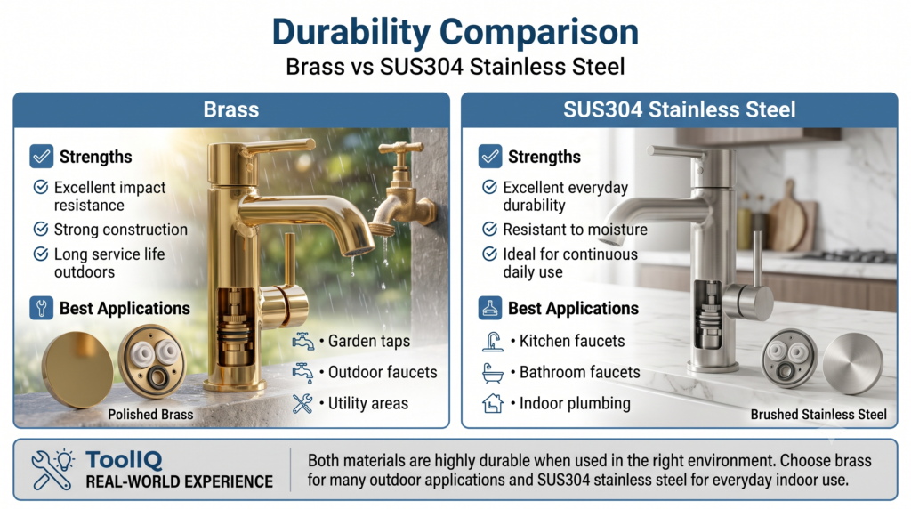 Brass vs SUS304 faucet durability comparison