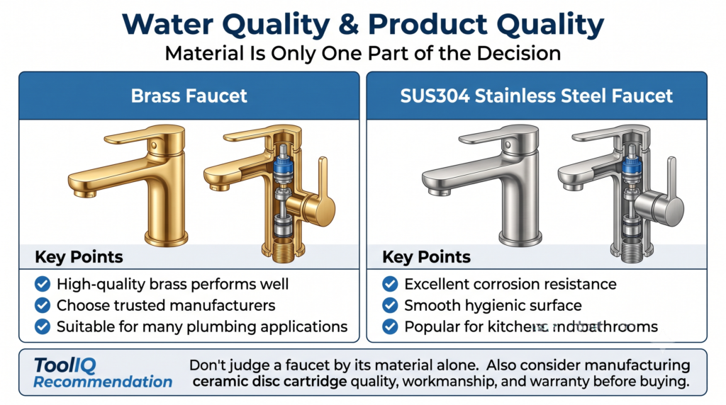 Brass vs SUS304 water quality and faucet quality comparison