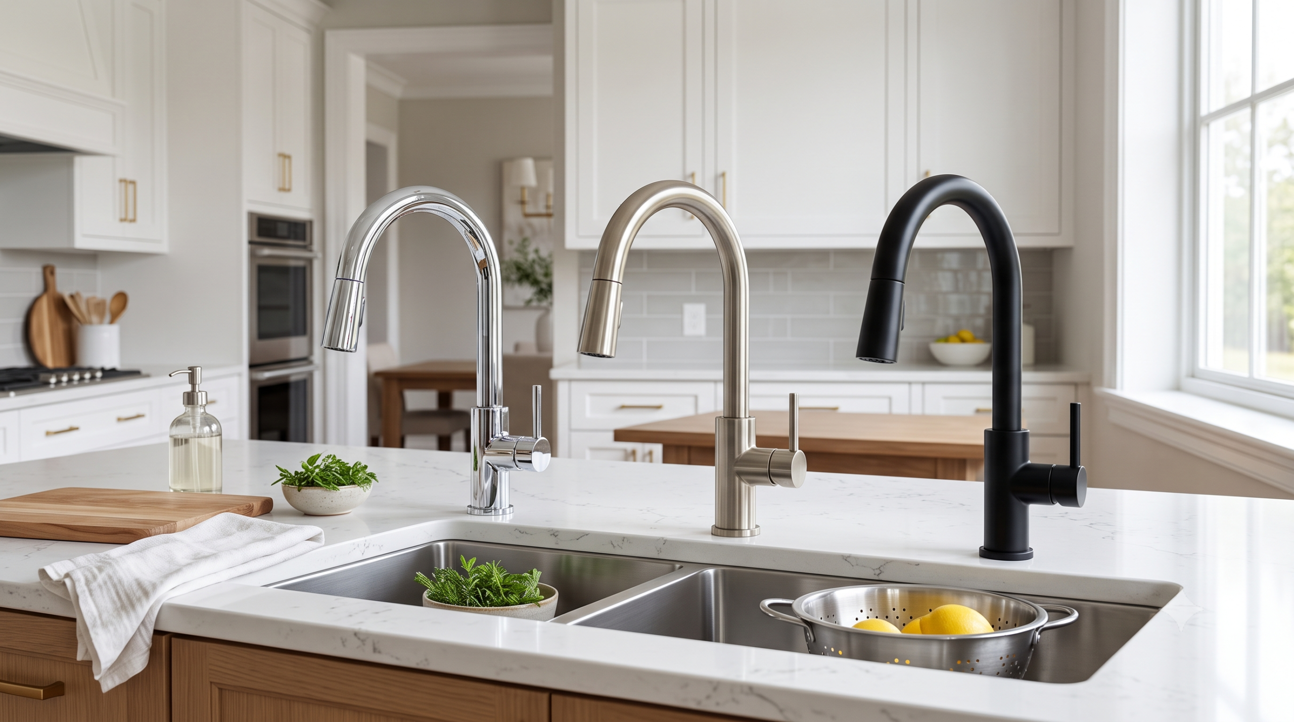 Chrome vs brushed nickel vs matte black kitchen faucet finishes comparison