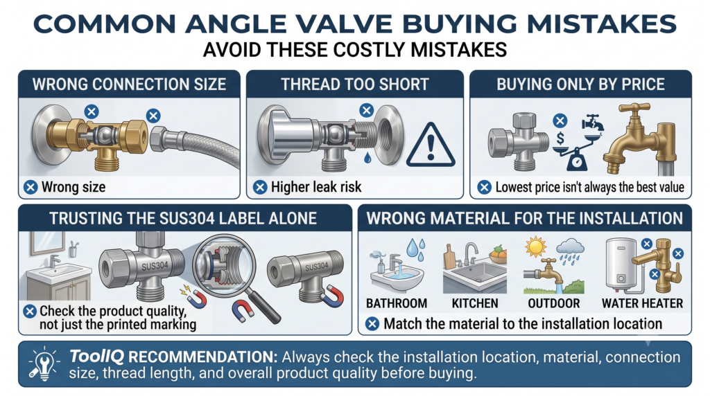 Common angle valve buying mistakes