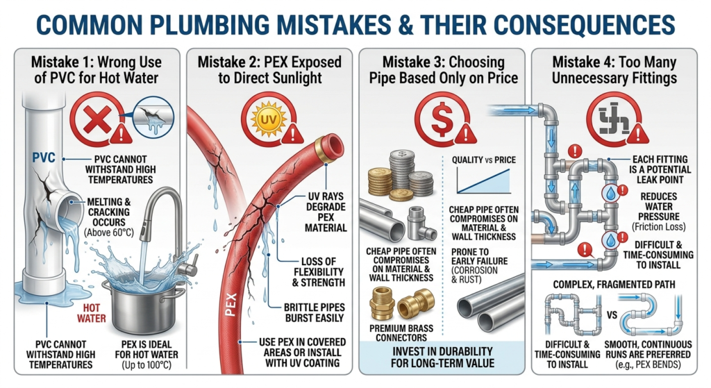 Common mistakes when choosing PEX and PVC pipes.