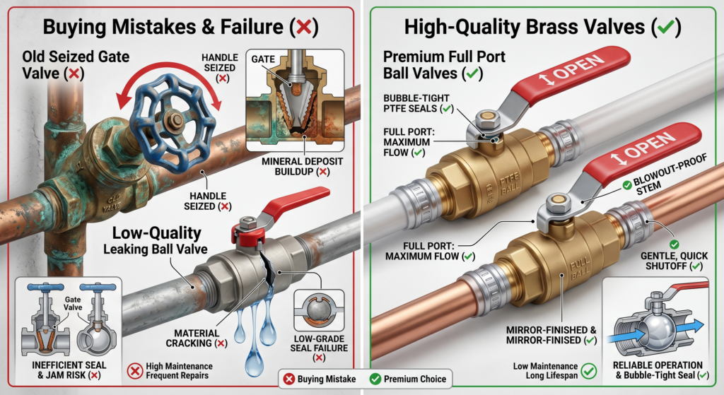 Common mistakes when choosing plumbing shut-off valves