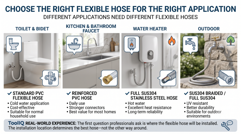 Flexible hose application guide