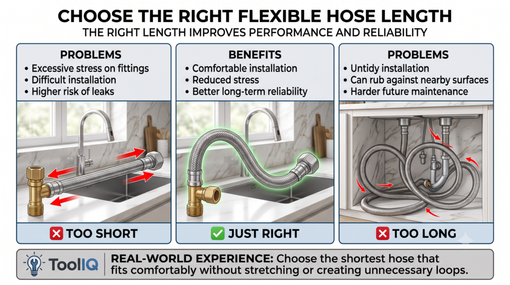 Flexible hose length guide