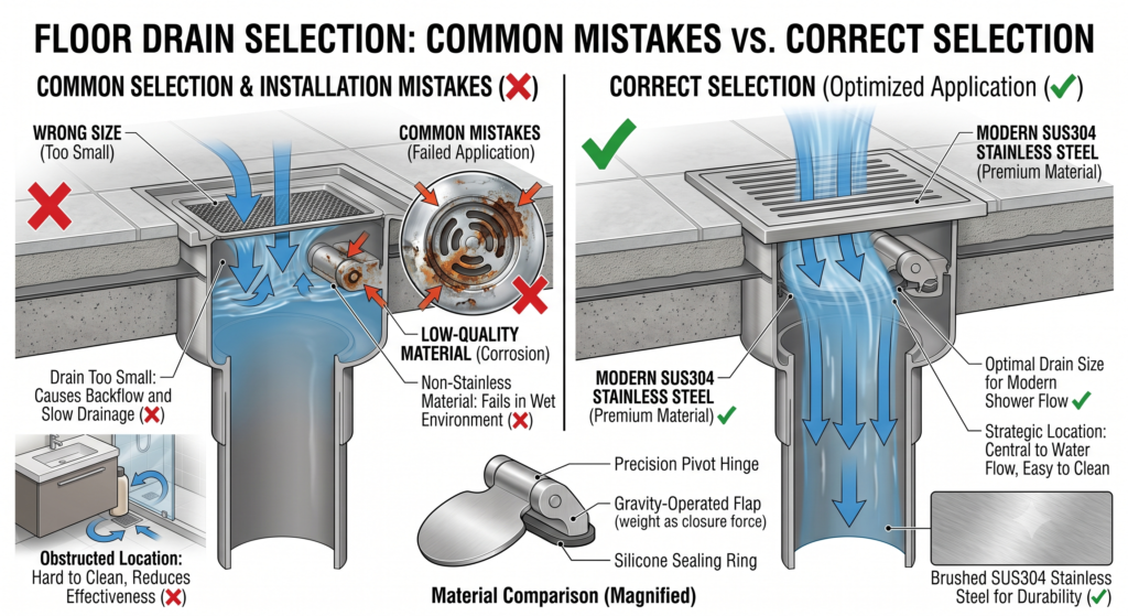 Common mistakes homeowners make when choosing a floor drain
