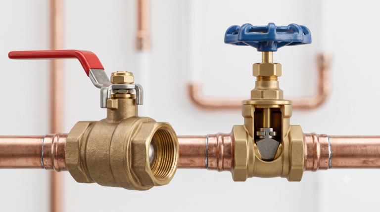 Premium brass gate valve and forged brass ball valve compared for residential plumbing