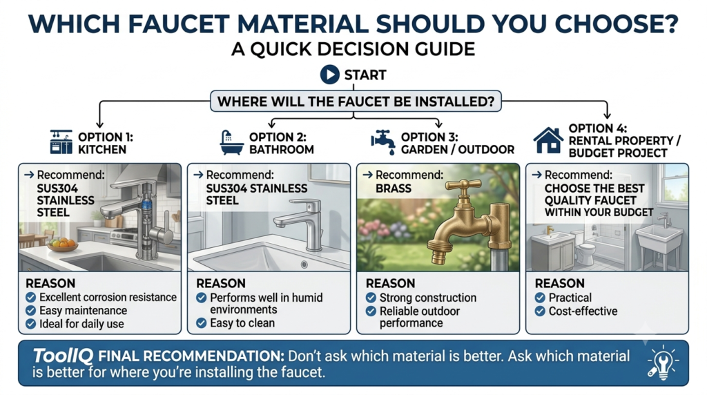 How to choose between brass and SUS304 stainless steel faucets
